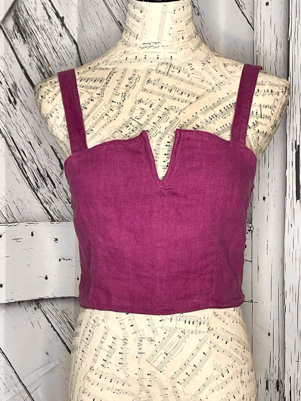 Sugar Candy Mountain Cropped Top Linen S